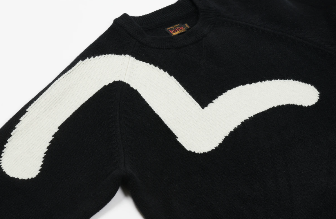 Palace Evisu Seagull knit Black Sweater size Large | eBay
