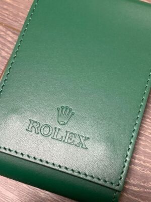 ROLEX Watch Case Green Leather Protection Soft Watch Holder Travel