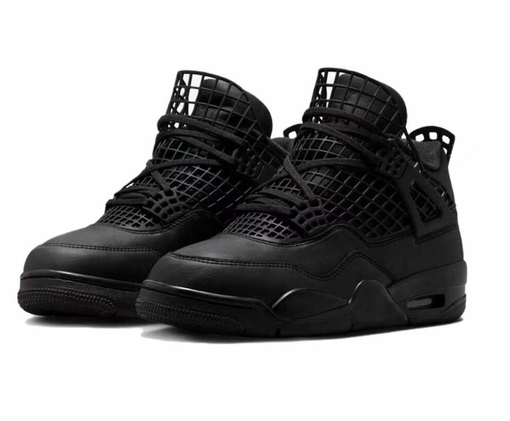 Size 7.5 - Air Jordan 4 Retro Net - Black W for sale online | eBay