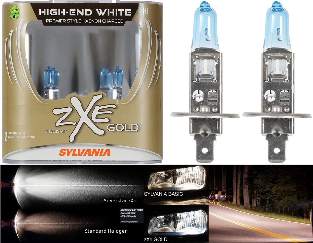 Sylvania Silverstar ZXE Gold H1 55W Two Bulbs Headlight Low Beam