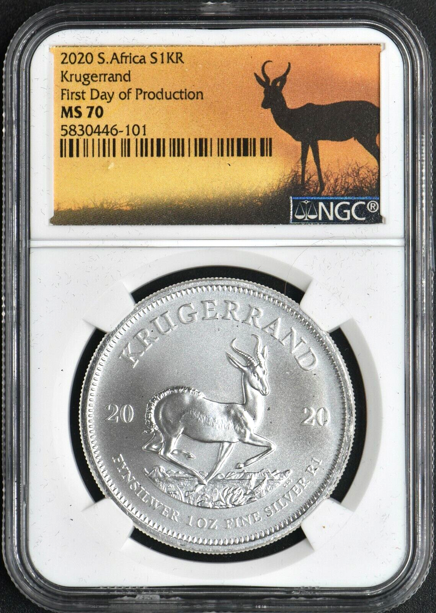 2019 S. Africa 1R Silver Krugerrand - First Day of Production NGC