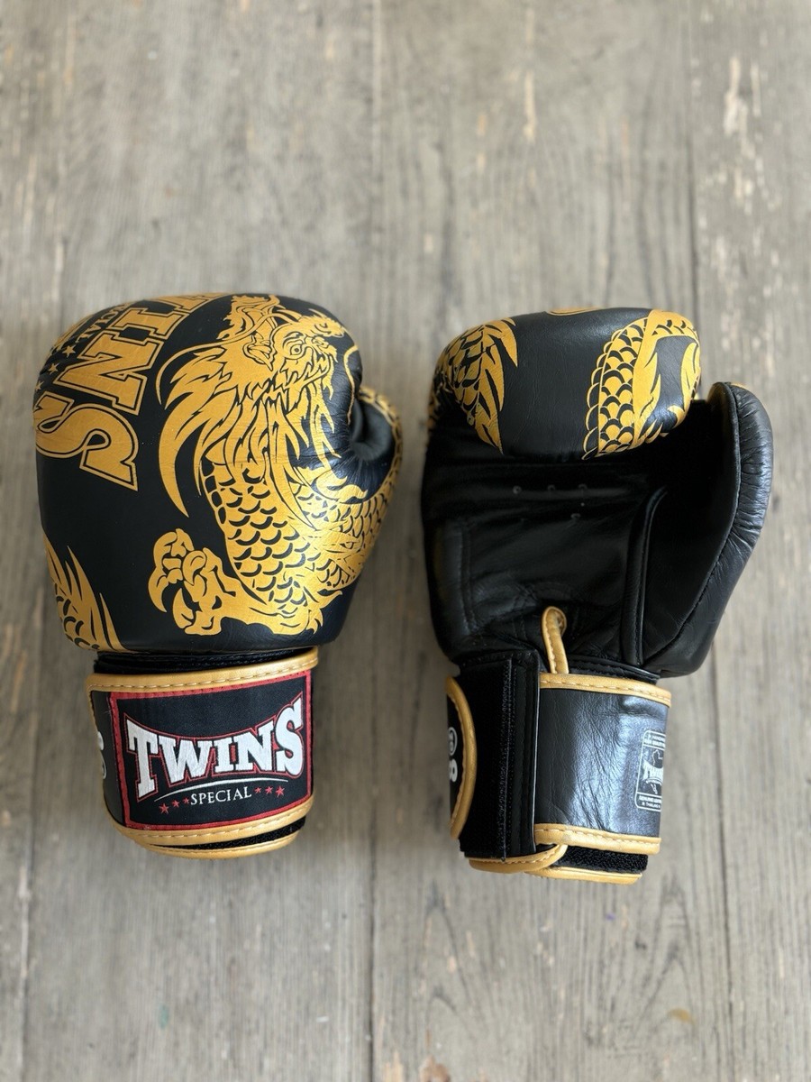 Twins Special Muay Thai Gloves | 8 oz | Sparring Gold Dragon From