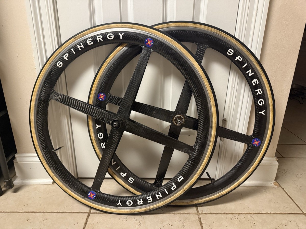 Vintage Spinergy Rev X 8,9,10 Speed Carbon Clincher Wheels 700c