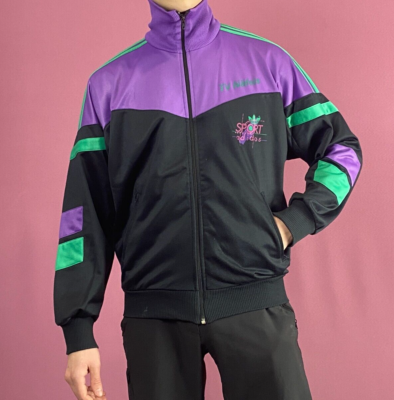 90s Adidas Vintage Men's Track Jacket - Medium Black Polyester | eBay
