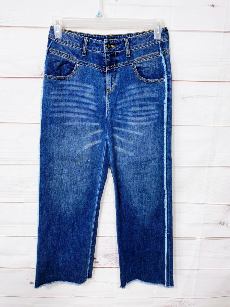 AJ Armani Jeans Womens Capo Campione Jeans Size 28 Blue Fringed