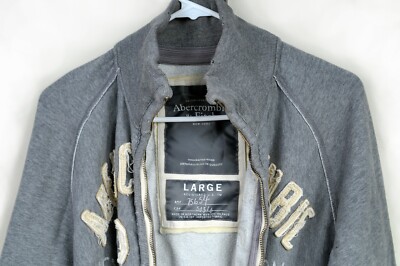 Abercrombie & Fitch RN 75654 Grunge Style full zip Jacket Gray