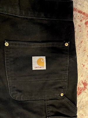 Carhartt Double Knee Pants 30x32 Black B01-BLK Loose Original Fit