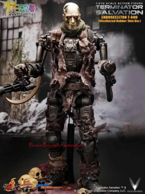 Hot Toys 1/6 Mms104 T-600 Endoskeleton Weathered Rubber Skin Ver