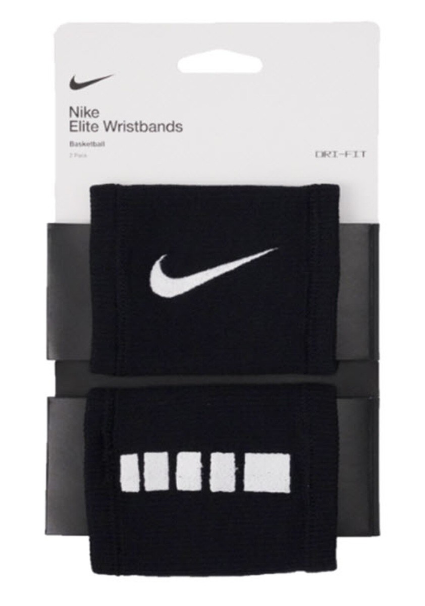 Nike Unisex Elite Double Wide Wrist Band Black Run 2PCS GYM