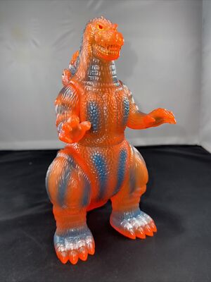 マルサン ゴジラ450 ビオゴジ クリアオレンジ×ブルー ソフビ 緊急特報