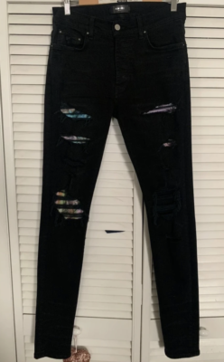 Amiri HAWAIIAN PATCH JEAN black aged distressed thrasher size 36