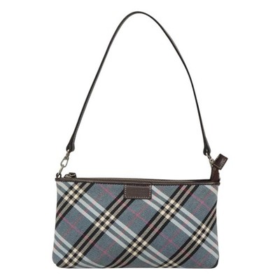 BURBERRY Nova Check Blue Label Shoulder Bag Canvas 2way Blue Auth