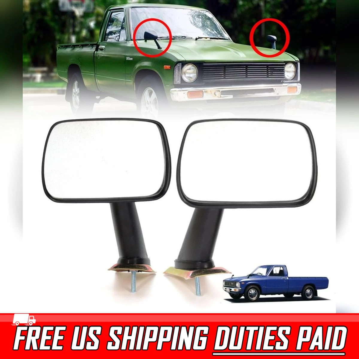 SIDE FENDER MIRROR BLACK FOR TOYOTA HILUX RN30 LN30 LN40 PICKUP