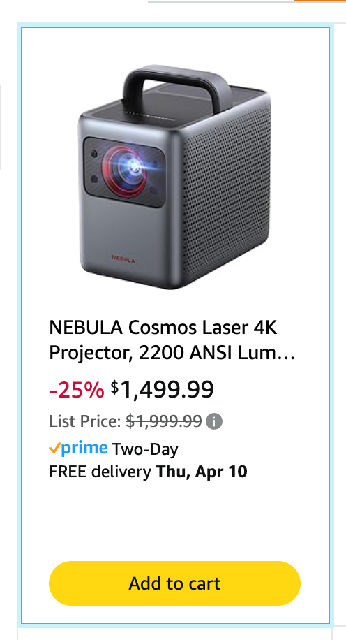 美品 Nebula Cosmos Laser 4K D2350 Amazon.com: Nebula Cosmos Laser