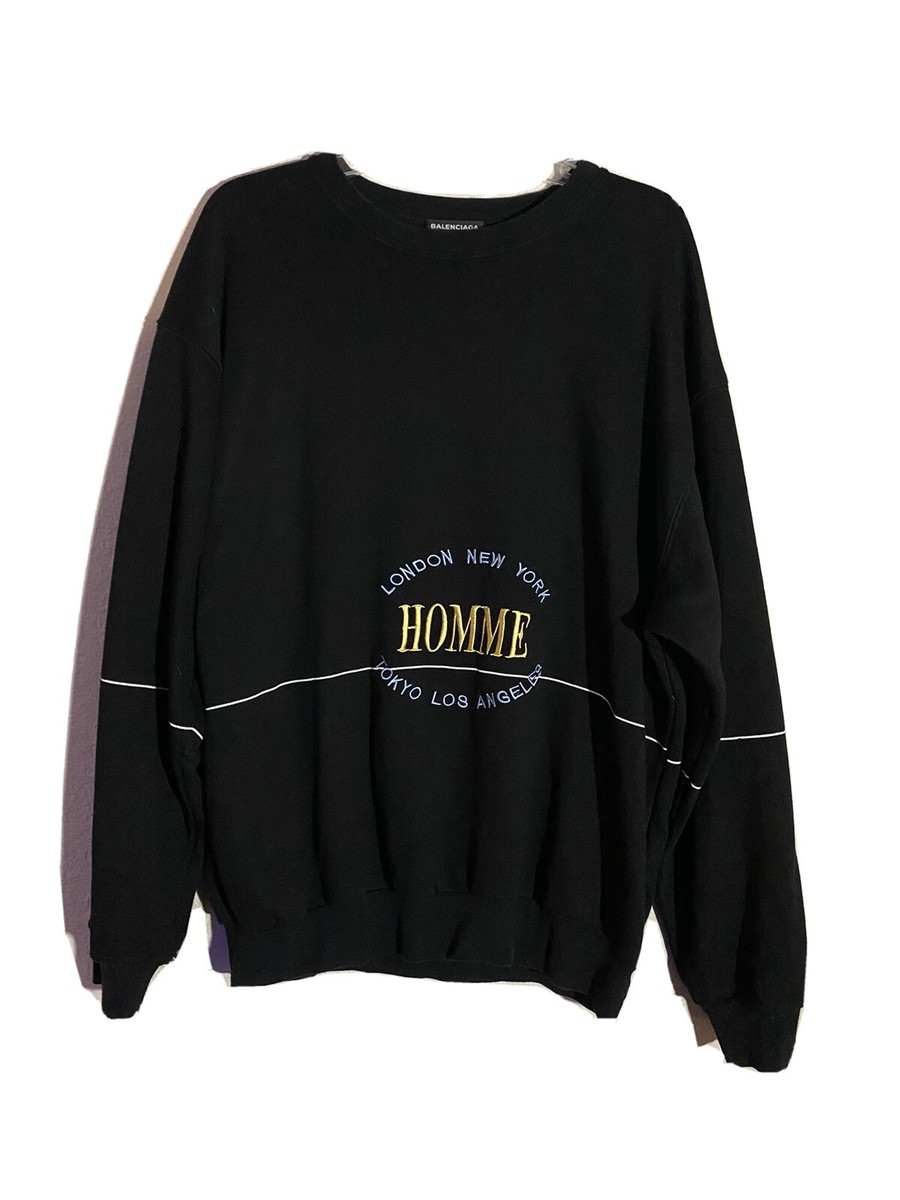 Balenciaga Homme Embroidered Crewneck Sweatshirt Size XSmall Men's