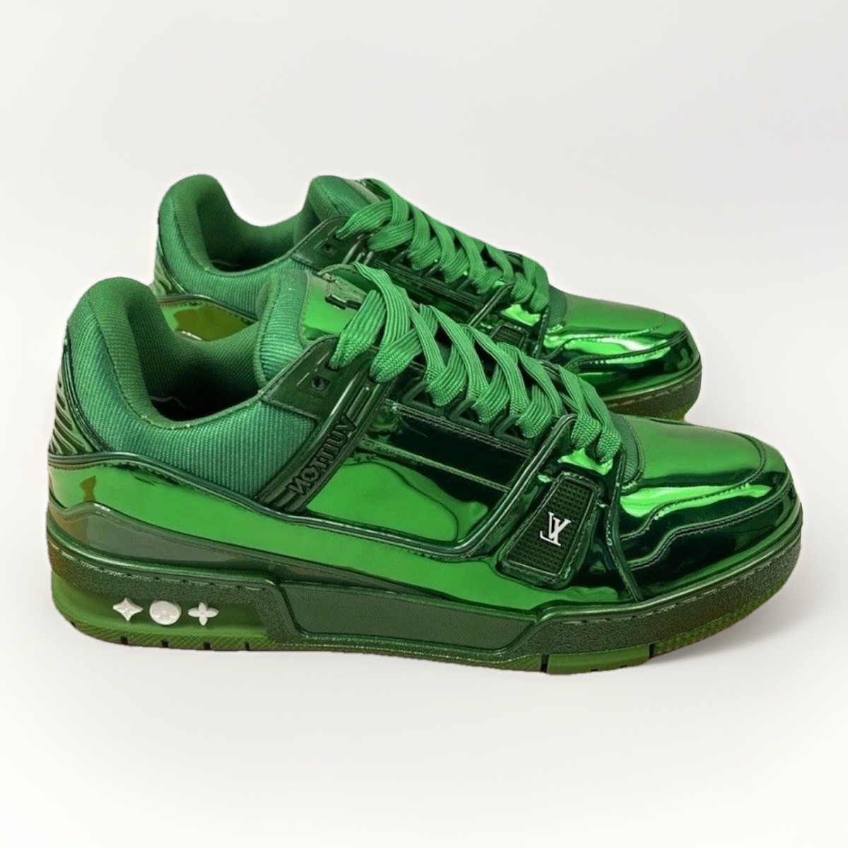 LOUIS VUITTON ARGENT GREEN PATENT SNEAKERS SIZE: 9 / Fits UK10 | eBay