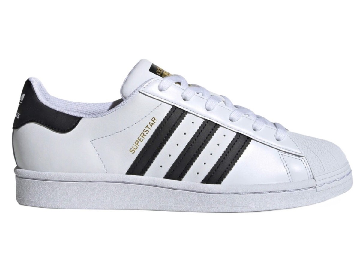 Adidas Superstar Womens FV3284 White Black Leather Shell Toe Shoes