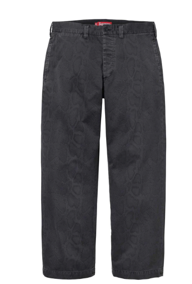 Supreme Snake Print Chino Pant Black SS24 Size 30 Brand New In
