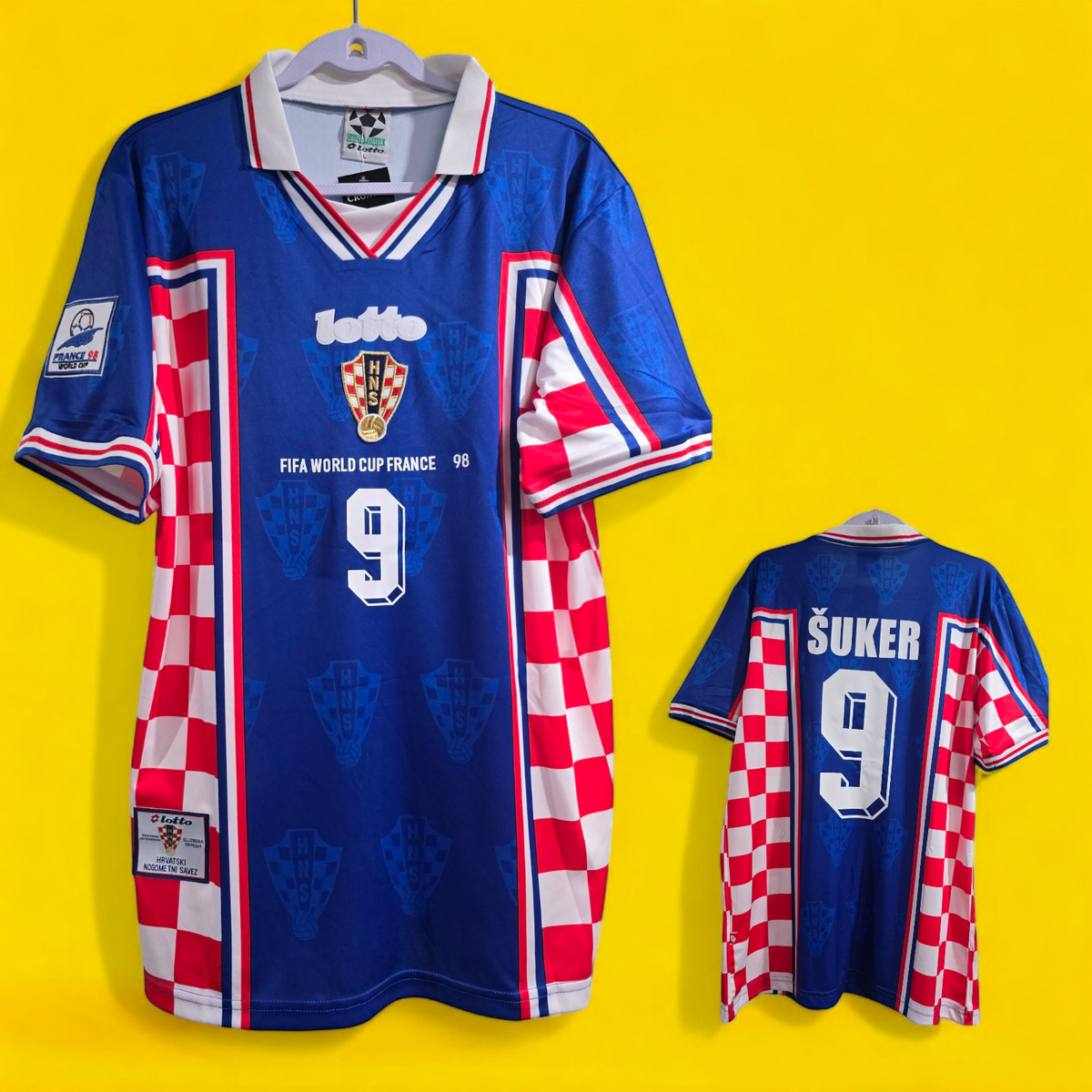 CROATIA AWAY - World Cup 1998 - Retro Jersey- Soccer - Blue - 2XL
