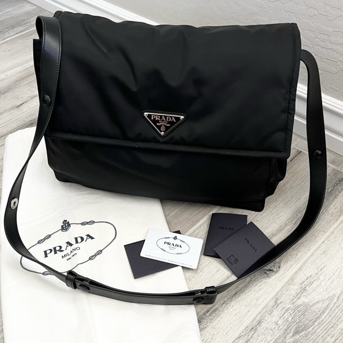 Prada Re-Nylon Large Flap Padded Shoulder Bag | eBay