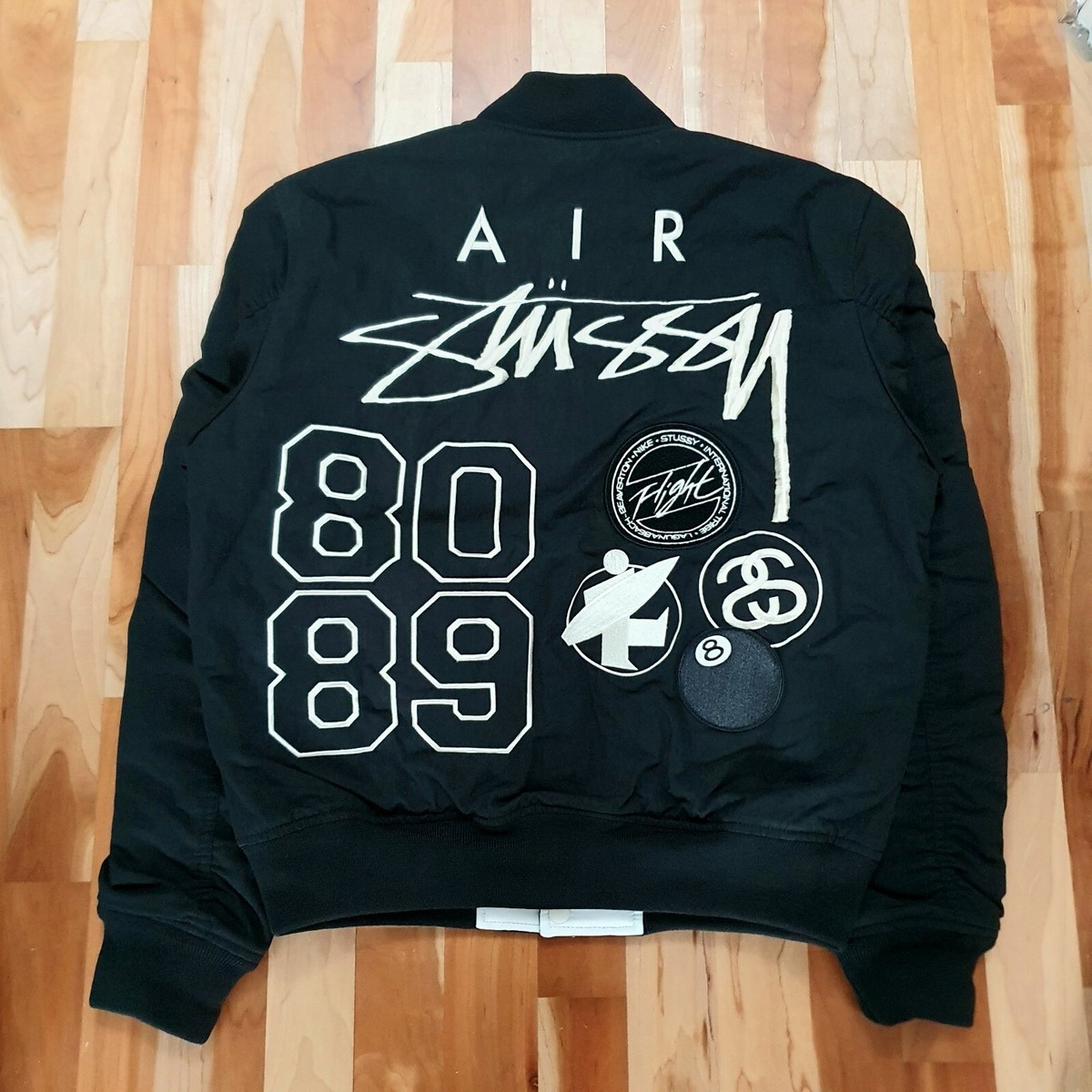 Stussy x Nike Reversible Varsity Jacket Black / Sail - Size S