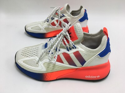 Adidas GS Zx 2K Boost Men's 4 Women's 6 White Red & Blue Athletic