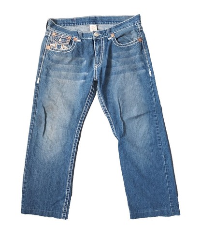 True Religion Joey Super T Rainbow Stitch Flare Jeans 34 | eBay