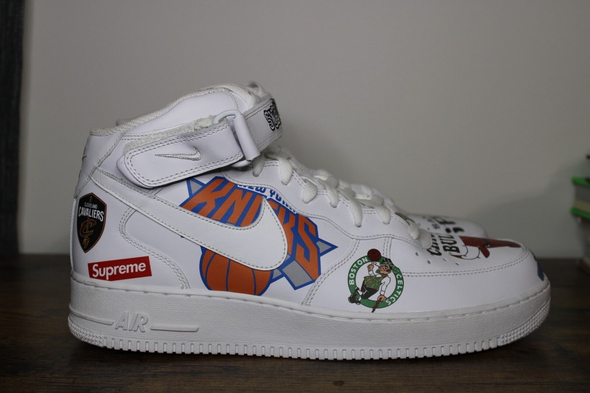 Size 13 - Nike Supreme x NBA x Air Force 1 07 Mid White | eBay