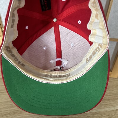 Vtg Stussy Sluggerz OG Flex Fit Reds Baseball Hat S Logo Size S-M