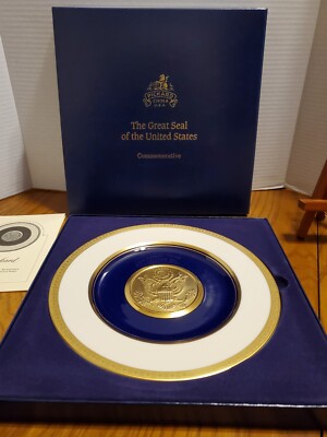 1982 PICKARD GREAT SEAL OF US 200th COMMEMORATIVE PLATE & BOX