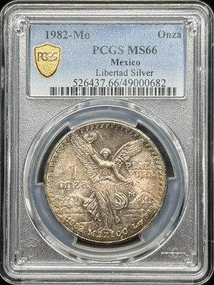 1982 Mo MEXICO Libertad Silver ONZA PCGS MS-66 | eBay
