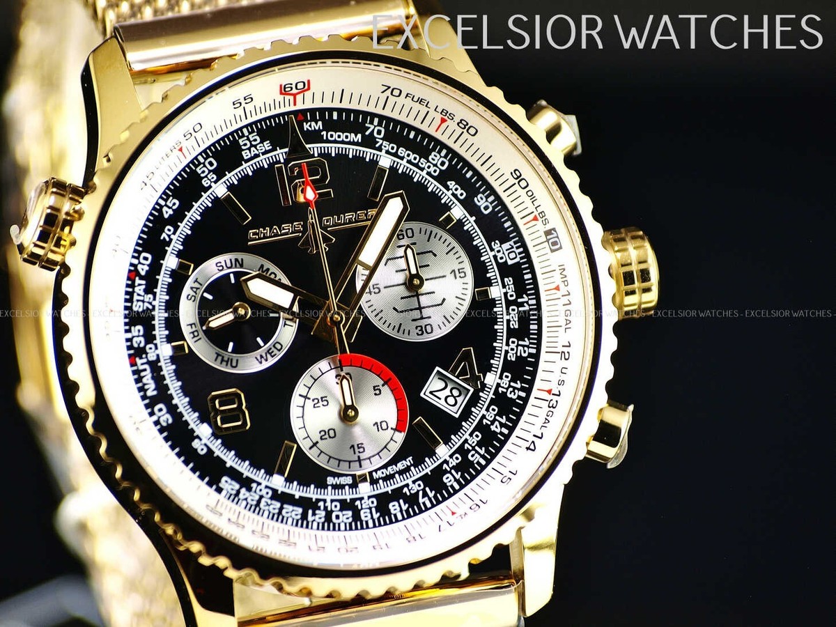 NEW CHASE DURER CDW-0072 FLIGHT COMMANDER SWISS CHRONO SAPPHIRE