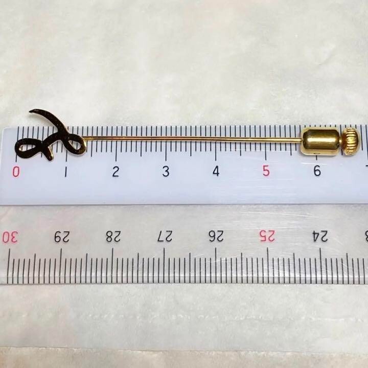 K18 Gold Pin Brooch 18k Marked 6.8cm Vintage Pre-Owned No Box