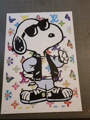 Death NYC 19x13 Signed Graffiti Pop Artist Rare. Louis Vuitton