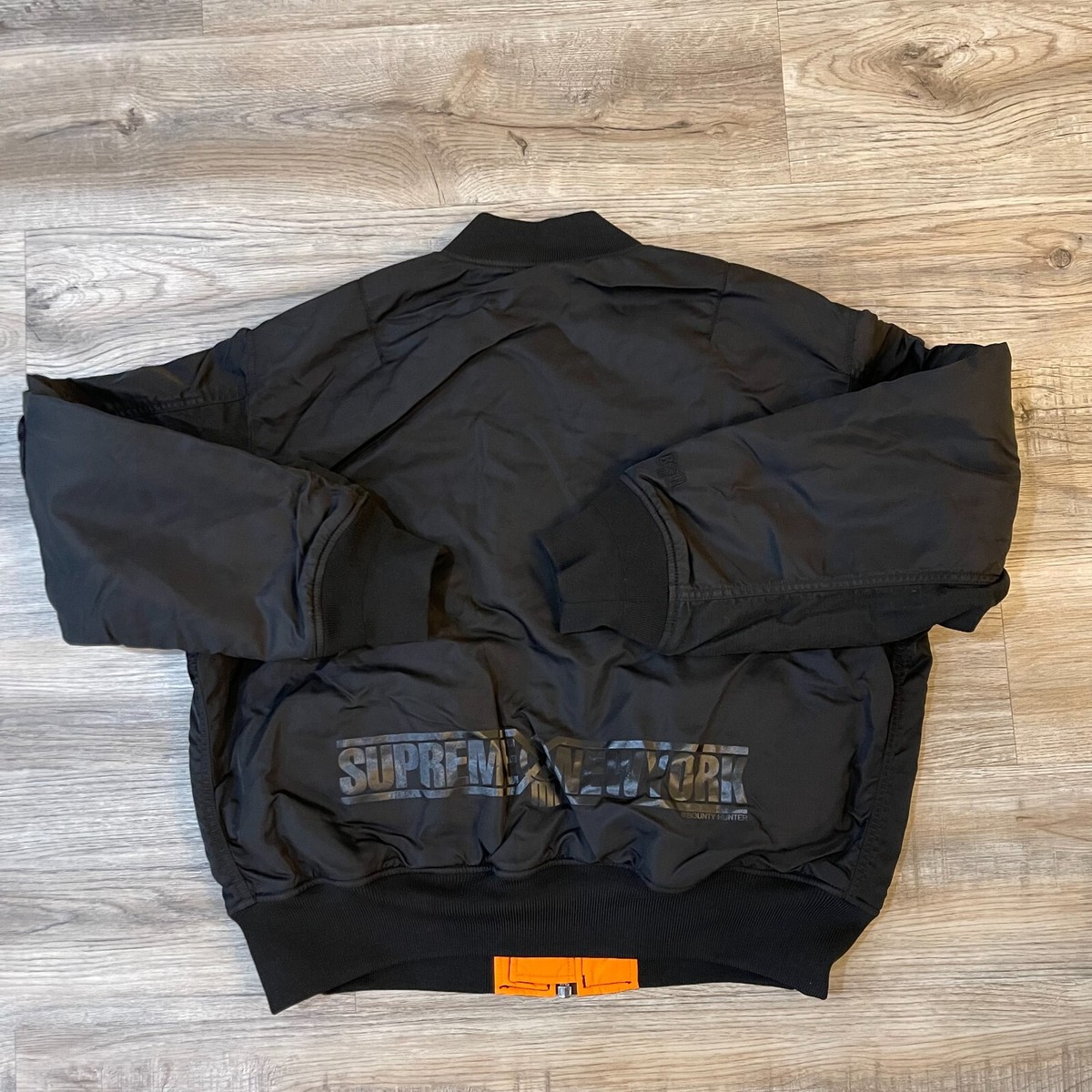New Supreme x Bounty Hunter MA-1 Reversible Jacket Black Bomber