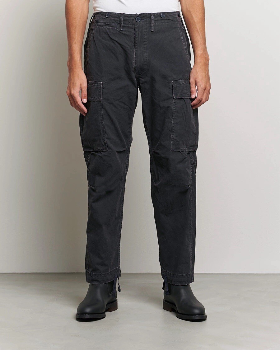 Double RL Ralph Lauren RRL Surplus Cargo Pants Black Washed Big