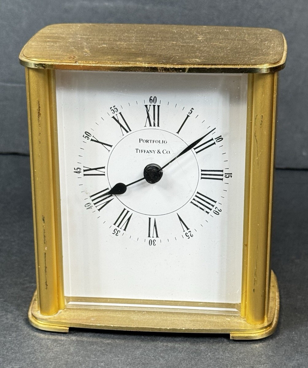 TIFFANY & CO Portfolio Brass Desk Clock | eBay