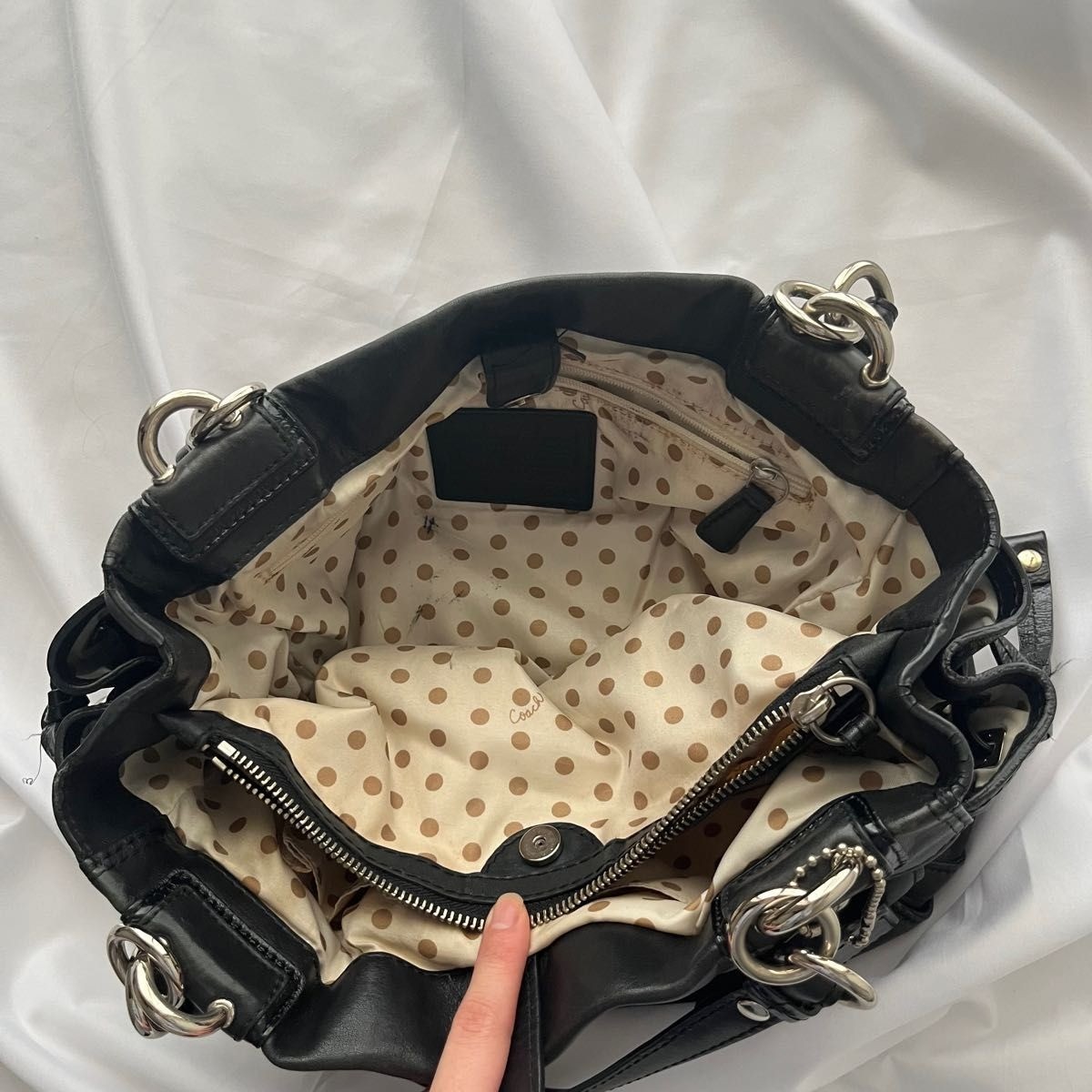 90s COACH Leather Shoulder Bag Y2K Grunge Vintage Black Purse USED