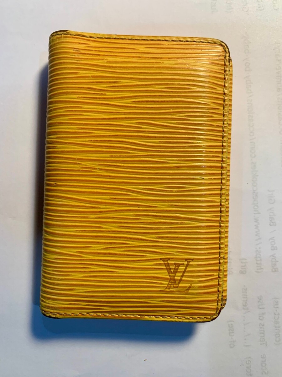 Louis Vuitton Yellow Epi Leather Card Case Wallet Holder 5LVL1223