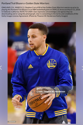 Golden State Warriors Adidas Jacket Warmup NBA On-Court 15-16 Blue