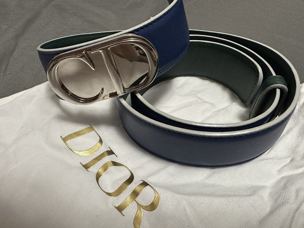 christian dior belt women reversible: blue or green 105cm/41in | eBay