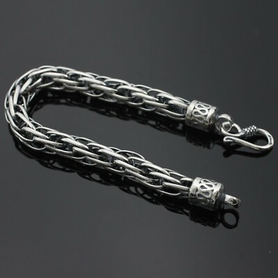 SILVER925 ANCHOR DOUBLE CHAIN BRACELET