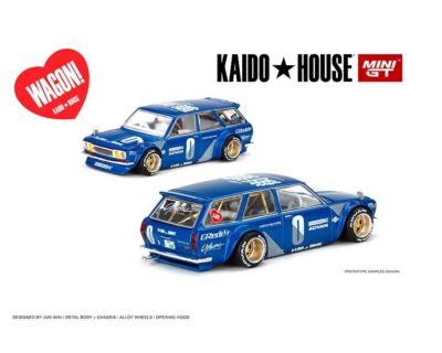 Kaido House x Mini GT 1:64 Datsun 510 Wagon Greddy Blue Jun IMai