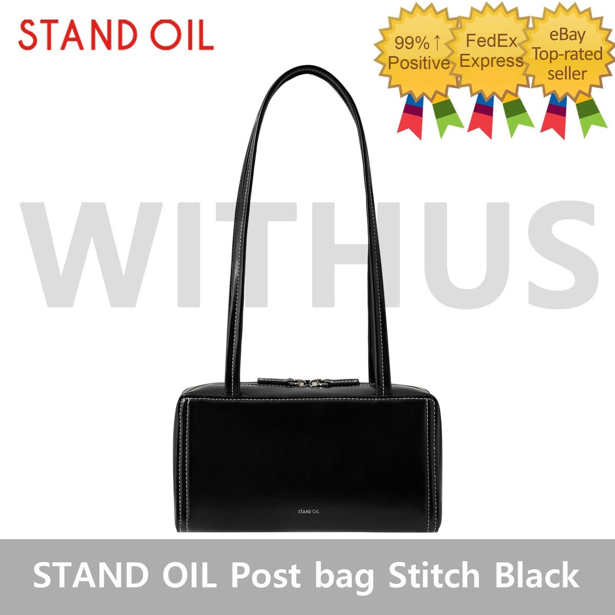 STAND OIL Post bag Stitch Black Women's Shoulder Bag - Tracking