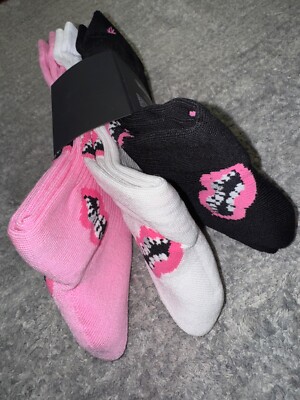 Chrome Hearts Matty Boy Chomper Pink Black White Lips Mouth 3 Pack