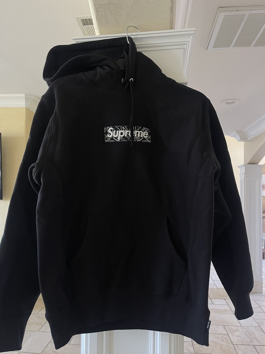 Supreme Bandana Box Logo Hoodie Sweatshirt Black Size Small | eBay
