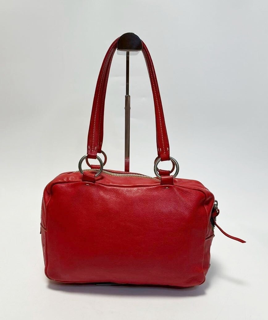 MIU MIU Archive Leather Handbag Shoulder Boston Red 00s y2k Boston