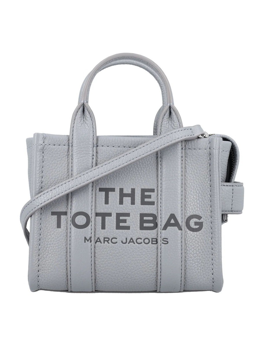NWT {Marc Jacobs} The Leather Mini Tote Bag #050 WOLF GREY
