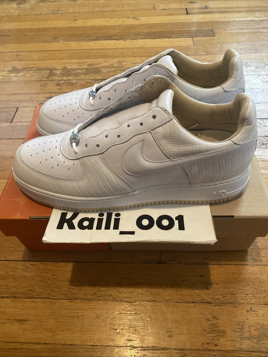 Nike Air Force 1 Lux Size 12 2004 White Low ANACONDA Crocodile