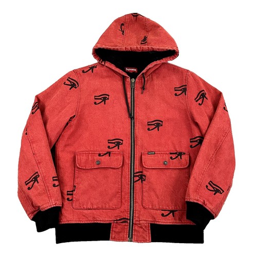 SUPREME Flocked Denim Trucker Jacket Red Size:L 6263 | eBay